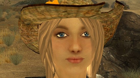 Salah satu Mod Vegas New Fallout terbaik menambahkan teman Willow, yang adalah seorang gadis pirang dengan mata biru mengenakan topi koboi yang berantakan