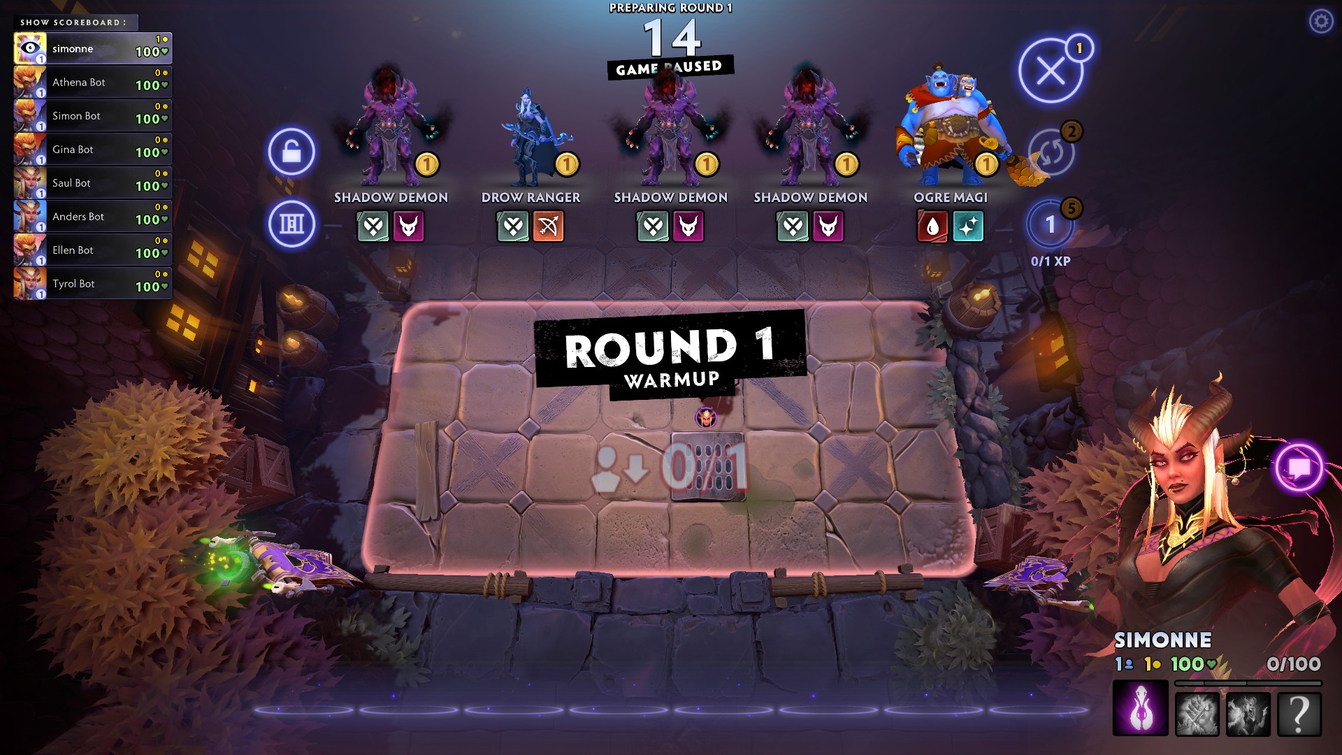 The first round of one of the best laptop games, Dota Underlords