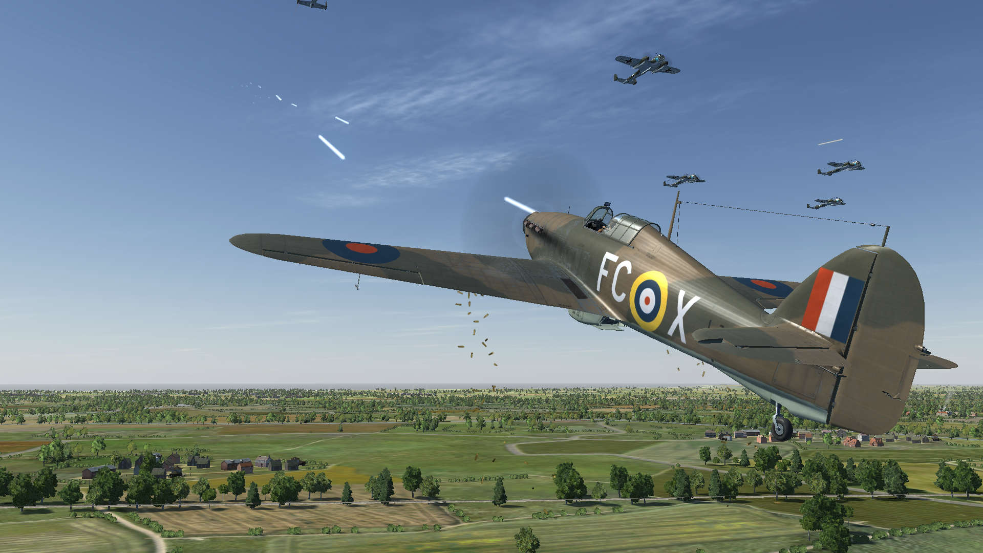 Best simulation games: IL2 Sturmovik Cliffs of Dover. Image shows a plane in the sky.