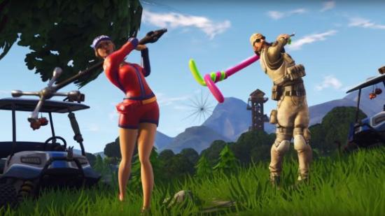 Fortnite hit a golf ball from tee to green on different holes