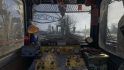 A dliapidated train cab in one of the best train games, Metro Exodus