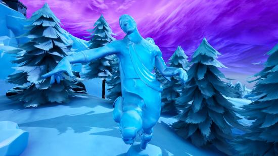 fortnite dance between three ice sculptures