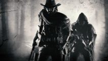Two bounty hunters stalk the bayou in a promotional image for Hunt: Showdown