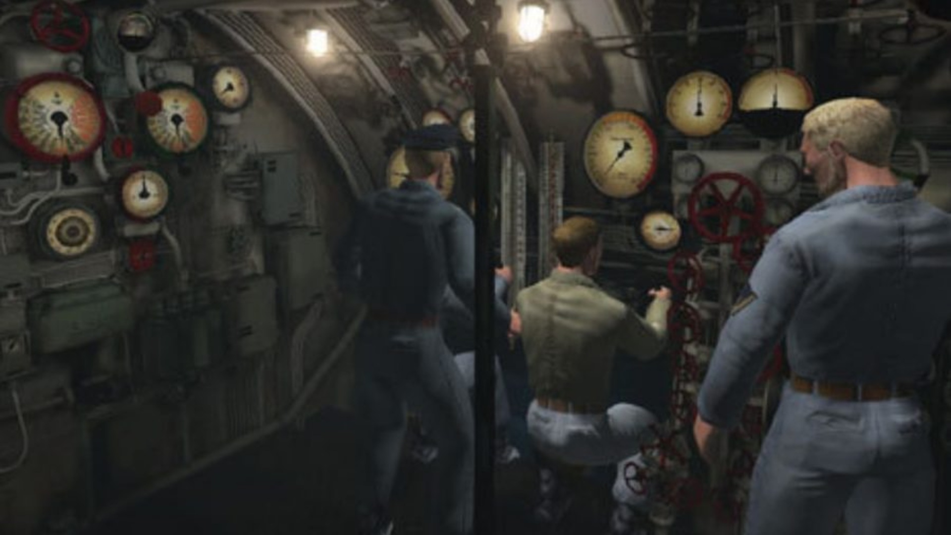 Best WW2 games: Silent Hunter III. Image shows crewmembers aboard a submarine.
