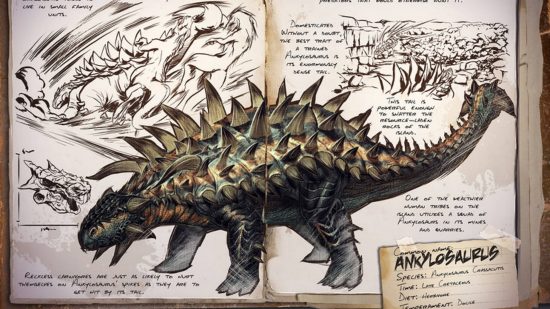 Một trong những khủng long Ark tốt nhất là Ankylosaurus, như thể hiện trong tạp chí này