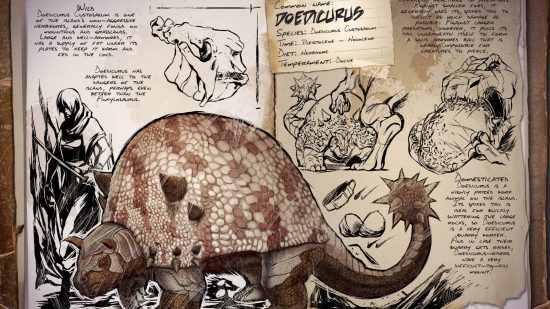 One of the best Ark dinos is the Doedicarus, as shown in this journal.