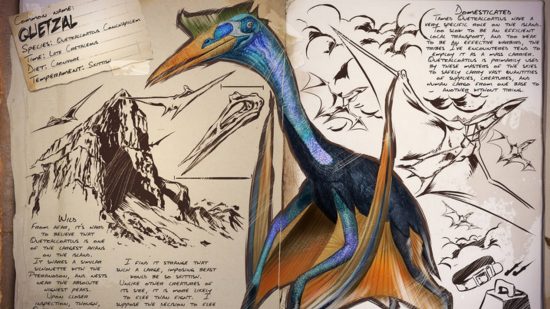 Salah sawijining Ark Dinos paling apik yaiku quetzal, kaya sing ditampilake ing jurnal iki