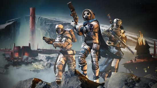 Trzech Destiny 2 Strażników na Księżycu
