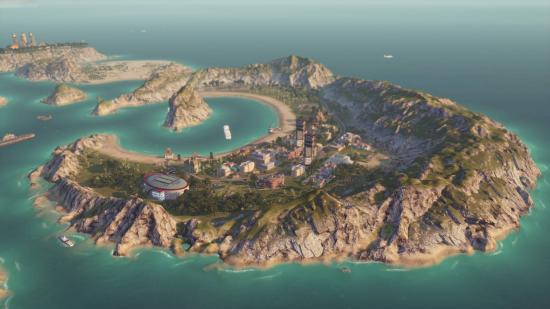 The best city building games: A view of an island from above