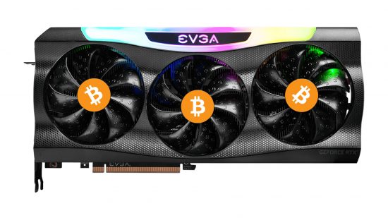 April Fools - a GTX 3080 with bitcoin symbols on the fans