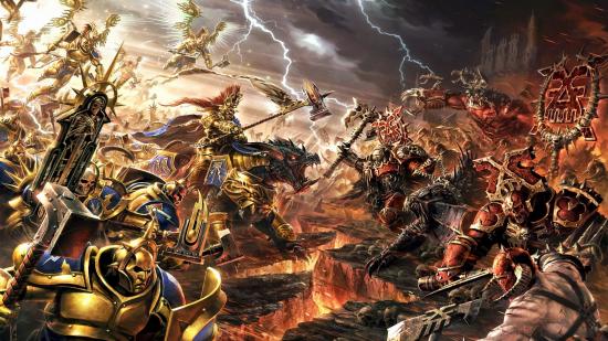 Cover art from Games Workshop's Age of Sigmar core set.