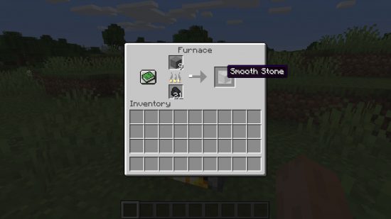Minecraft Smooth Stone Slab - Usando o forno para transformar o paralelepípedos em pedra lisa