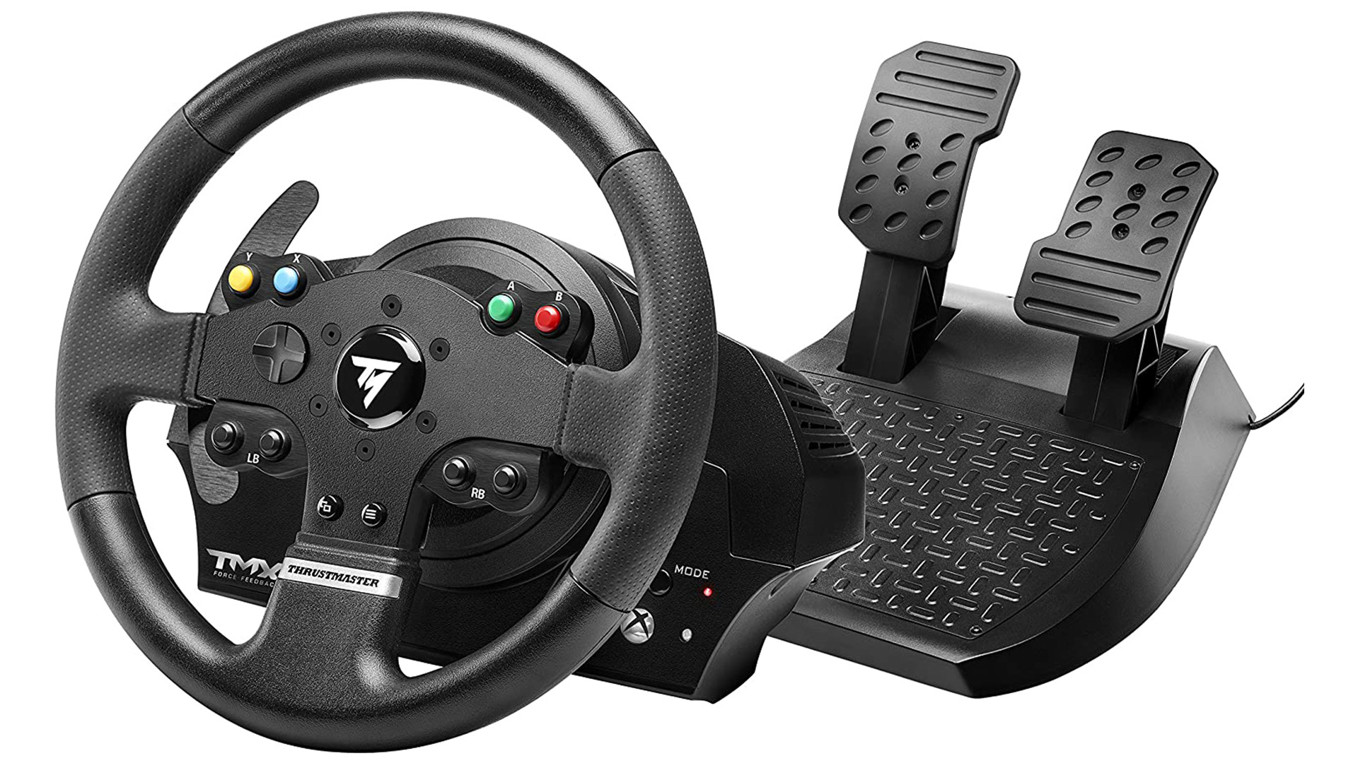 The Thrustmaster TMX racing wheel against a white background