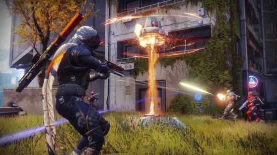 Destiny 2 guardians fighting it out in the Crucible