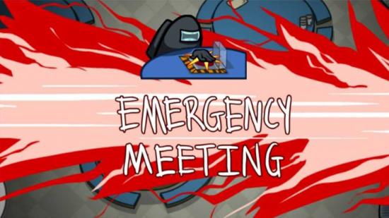 One of Among Us's bean men calling an emergency meeting