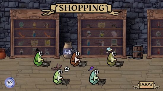משחקים כמו חבר'ה בסתיו: חמישה צפרדעים צבעוניות מתחרים ב- Junktopia, חלק ממפיכת המסיבות של ג'קבוקס 9