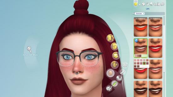 Sims 4 CC: un primo piano di un carattere Sims 4 con capelli personalizzati