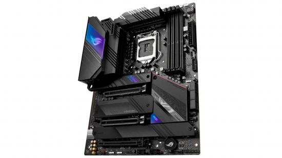 Asus shows off its new Z590 motherboard complete with black base paint and RGB LEDs