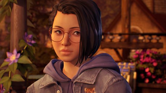 Best story games - Alex is wearing glassses and a purple hoodie with a jacket over the top in Life is Strange: True Colors.