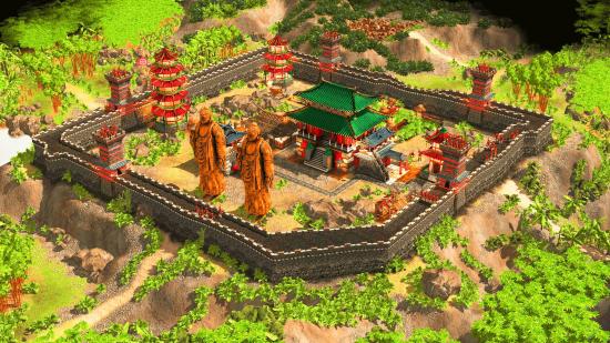Walled city with monuments in Stronghold: Warlords