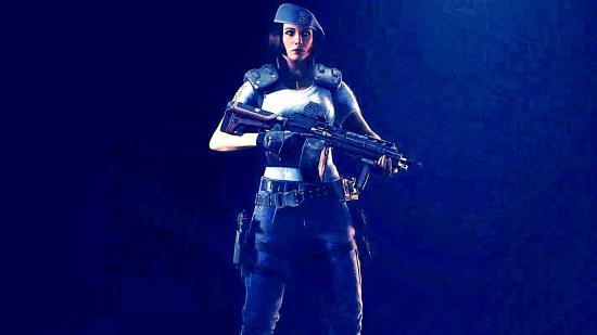 Rainbow Six Siege operator Zofia wearing a Jill Valentine skin