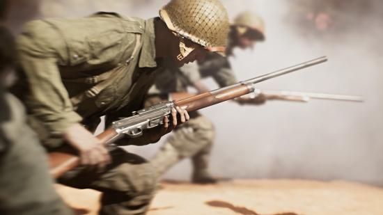 WW2-era soldiers charge forward in Battlefield