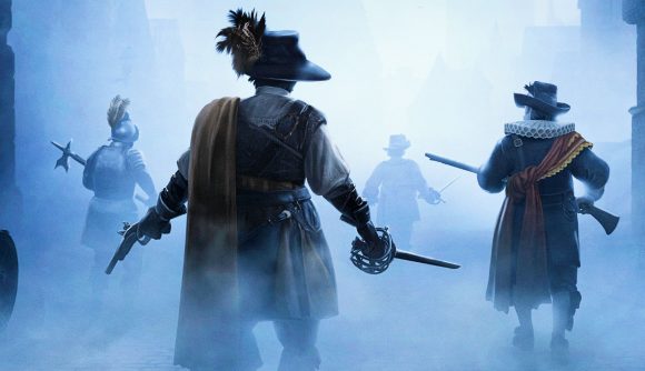 Black Legends heroes walking through fog in the cursed city of Grant