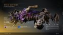 A large LMG with protruding riblike bones and purple crystals