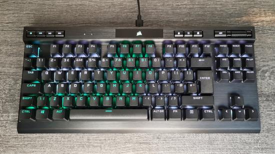 Corsair K70 TKL gaming keyboard has beautiful RGB lighting and a full set of media keys