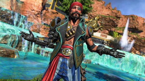 Apex Legends' Mirage in a pirate outfit