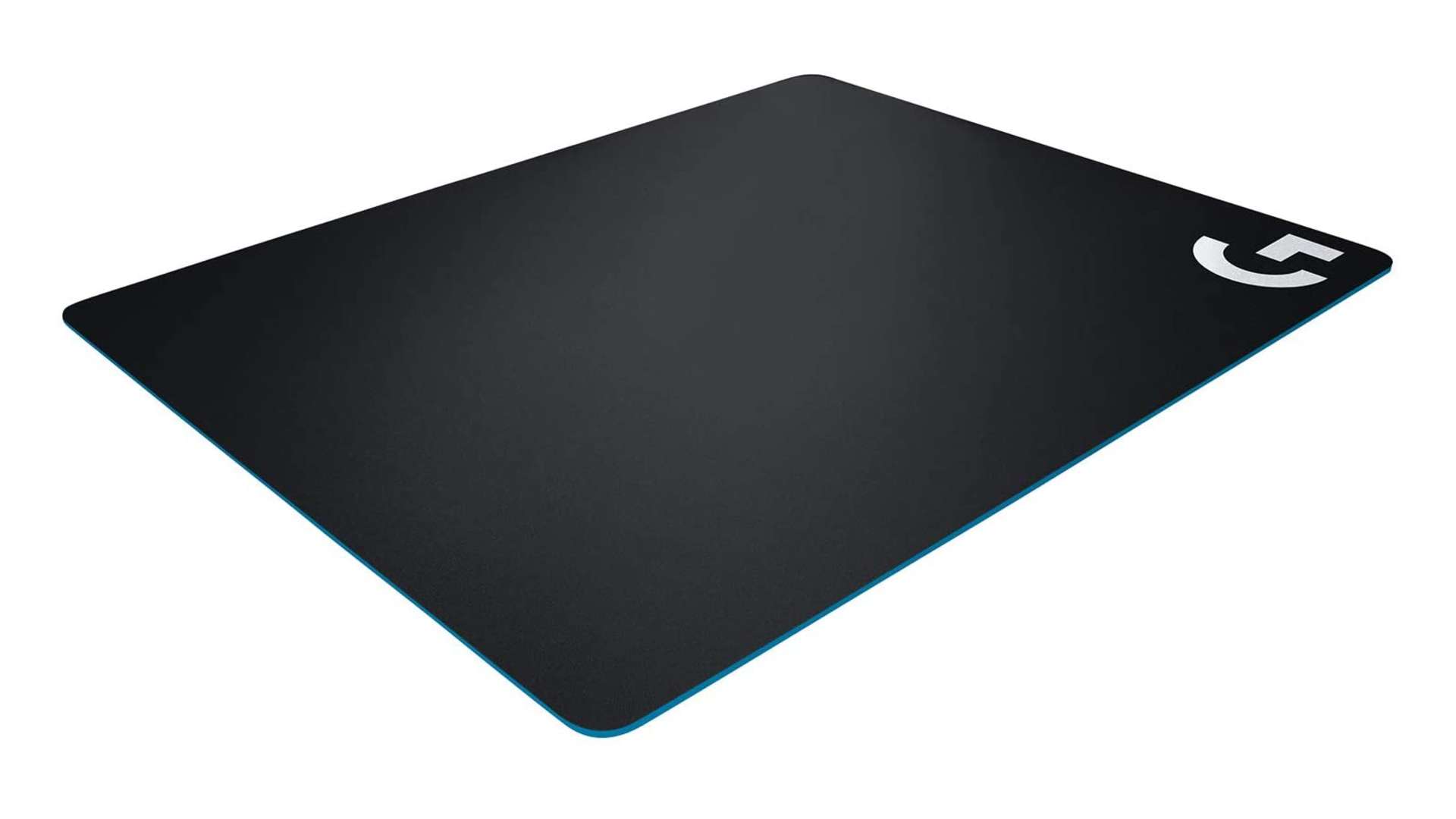 Black Logitech G440 mouse pad on a white background