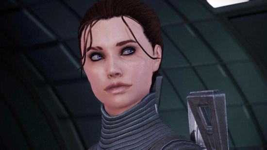 Close up shot of female Shepard from Mass Effect