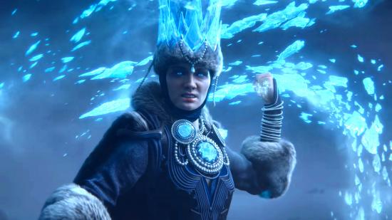 tzarina katarina from the warhammer 3 trailer wield ice magic