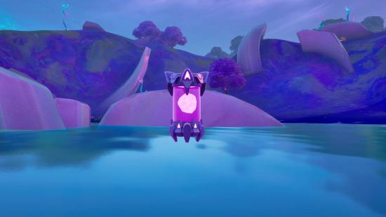 An alien artifact where the Zero Point used to be in Fortnite. It's a purple vial with a brain in it.