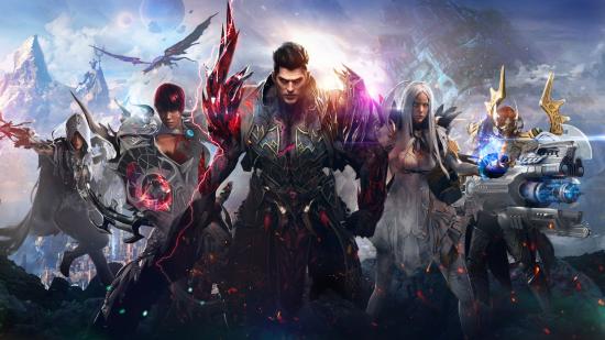 Lost Ark Online key art showing several player characters ready for combat.