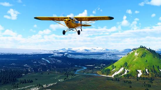 A plane flying over the Nordics in Microsoft Flight Simulator