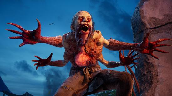 A Back 4 Blood monster with four arms looks very excited - must be the PC features that've been revealed ahead of the open beta