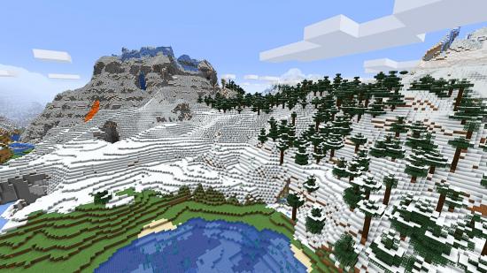 A snapshot of one of Minecraft's new biomes in update 1.18