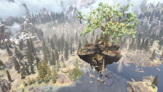 A picture of the world tree Yggdrasil from Norse mythology in Skyrim
