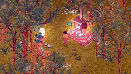 Hanging out in the woods in The Garden Path is a slice-of-life-sim like Stardew Valley
