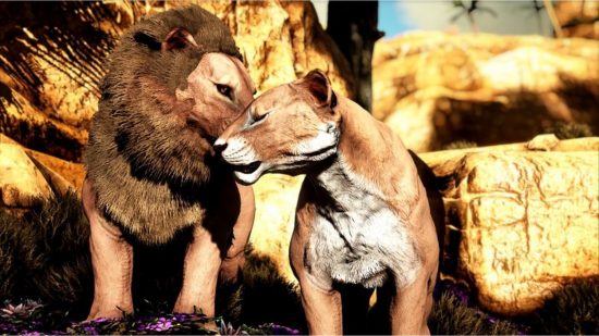 Best Ark Survival Mods：Ark Survivalが進化したMarniimods Wildlife Modの一部のライオン。