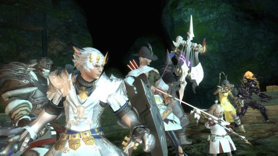 This group of Final Fantasy XIV heroes is probably waiting for server maintenance to conclude