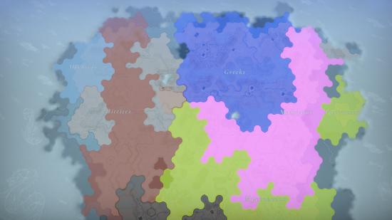 zoomed out political map from strategy game humankind