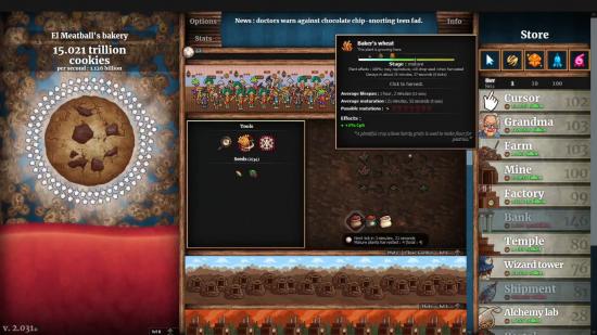 Choosing upgrades in a high-level game of Cookie Clicker