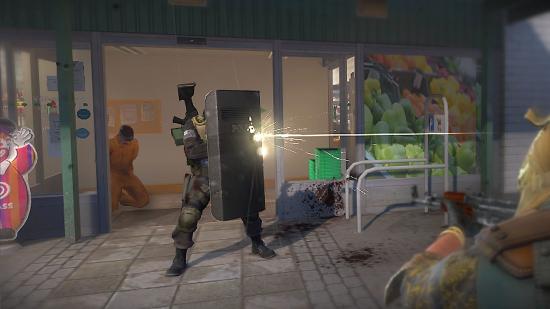 A CS:GO agent uses a Riot Shield in Operation Riptide