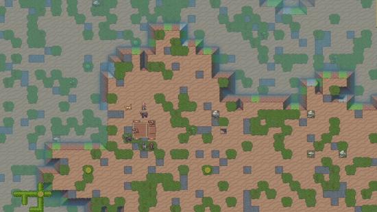 Dwarf Fortress' new graphical desert environment shows sand, cacti, and a new expedition ready to start a colony.