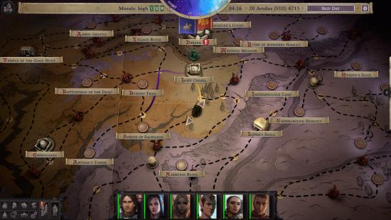A map screen in Pathfinder: Wrath of the Righteous