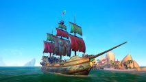 A Sea of Thieves ship on the high seas