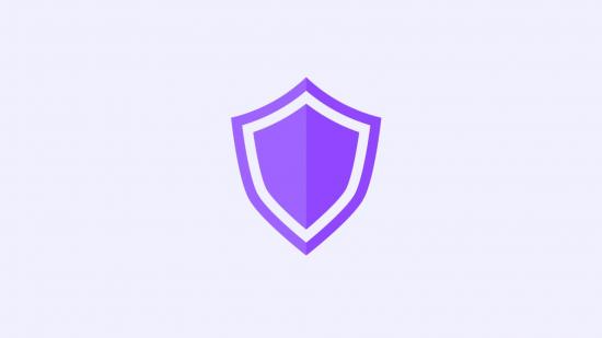 A purple shield icon