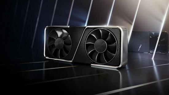 RTX 3090 graphics card on mirrored backdrop
